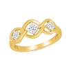 Thumbnail Image 1 of 1/3 CT. T.W. Lab-Created Diamond Three Stone Open Twist Ring in Sterling Silver with 10K Gold Plate