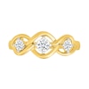 Thumbnail Image 3 of 1/3 CT. T.W. Lab-Created Diamond Three Stone Open Twist Ring in Sterling Silver with 10K Gold Plate