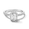 Thumbnail Image 1 of 1-1/3 CT. T.W. Emerald-Cut Certified Lab-Created Diamond Frame Engagement Ring in 10K White Gold (F/SI2)