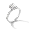 Thumbnail Image 2 of 1-1/3 CT. T.W. Emerald-Cut Certified Lab-Created Diamond Frame Engagement Ring in 10K White Gold (F/SI2)