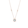 Thumbnail Image 1 of 6.0mm Aquamarine and 1/20 CT. T.W. Diamond Open Frame Pendant in 10K Rose Gold