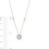 Thumbnail Image 3 of 6.0mm Aquamarine and 1/20 CT. T.W. Diamond Open Frame Pendant in 10K Rose Gold