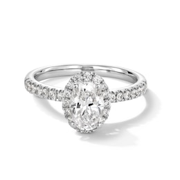 1-1/3 CT. T.W. Oval Certified Lab-Created Diamond Frame Engagement Ring in 10K White Gold (F/SI2)