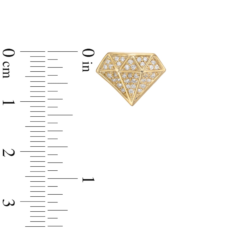 1/3 CT. T.W. Diamond Faceted Diamond-Shaped Stud Earrings in 10K Gold