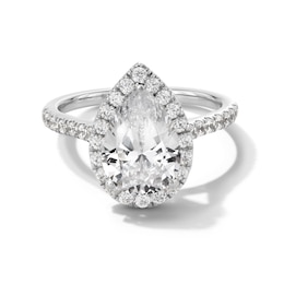 2-1/2 CT. T.W. Pear-Shaped Certified Lab-Created Diamond Frame Engagement Ring in 14K White Gold (F/SI2)