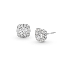 1-1/2 CT. T.W. Diamond Cushion-Shaped Frame Stud Earrings in 10K White Gold