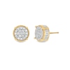 Thumbnail Image 1 of 1/3 CT. T.W. Certified Lab-Created Multi-Diamond Beaded Frame Stud Earrings in 10K Gold (F/SI2)