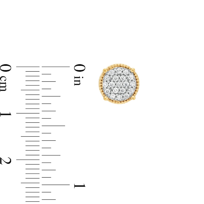 Main Image 3 of 1/3 CT. T.W. Certified Lab-Created Multi-Diamond Beaded Frame Stud Earrings in 10K Gold (F/SI2)