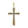 Thumbnail Image 1 of 1/2 CT. T.W. Black Diamond Flared Cross Necklace Charm in 10K Gold