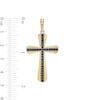 Thumbnail Image 2 of 1/2 CT. T.W. Black Diamond Flared Cross Necklace Charm in 10K Gold