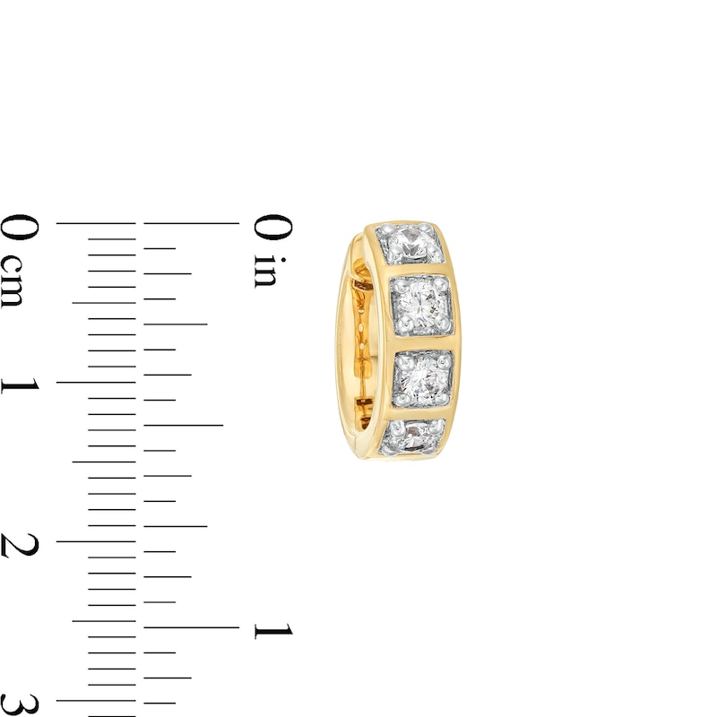 3/4 CT. T.W. Certified Lab-Created Diamond Four Stone Hoop Earrings in 10K Gold (F/SI2)