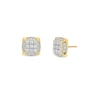 Thumbnail Image 1 of 1/2 CT. T.W. Cushion-Shaped Certified Lab-Created Multi-Diamond Frame Stud Earrings in 10K Gold (F/SI2)