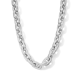 10.5mm Oval Rolo Chain Necklace in Hollow Sterling Silver - 20.5”