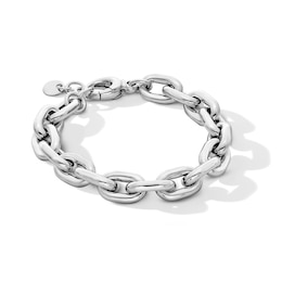 10.5mm Oval Rolo Chain Bracelet in Hollow Sterling Silver - 8.0”