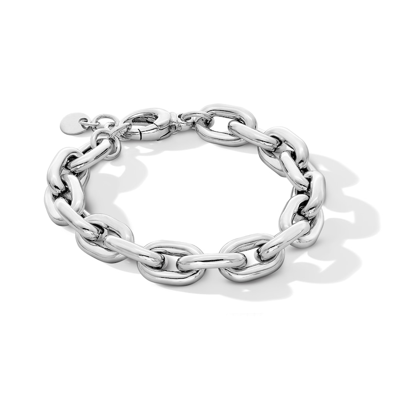 10.5mm Oval Rolo Chain Bracelet in Hollow Sterling Silver - 8.0”