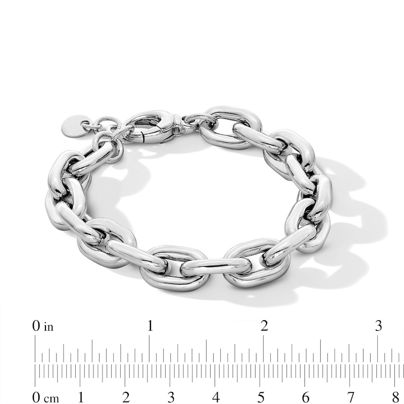 10.5mm Oval Rolo Chain Bracelet in Hollow Sterling Silver - 8.0”