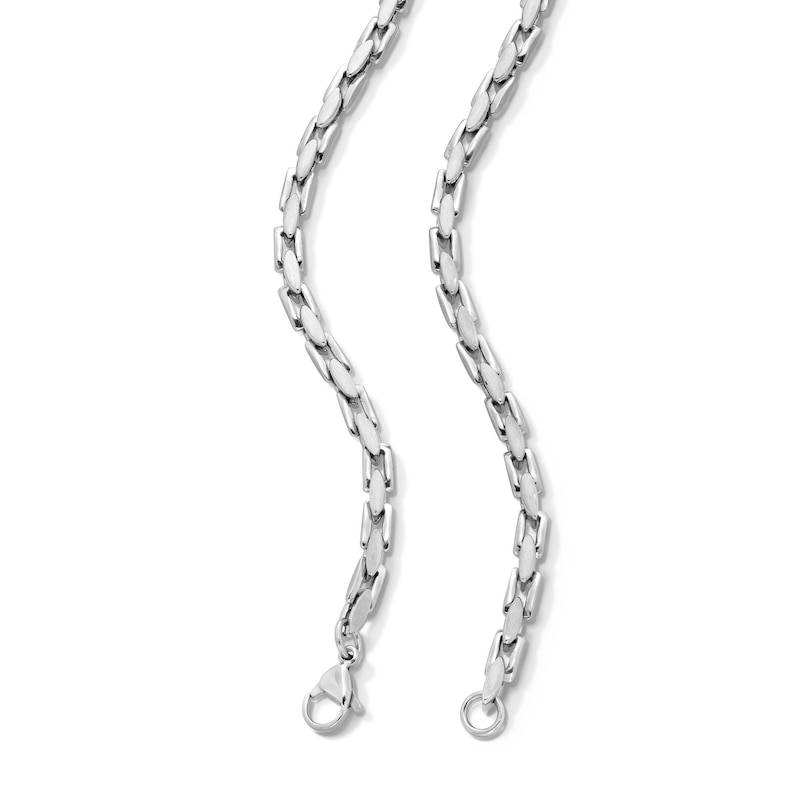 Main Image 2 of 4.0mm Flat Anchor Chain Necklace in Solid Stainless Steel - 24&quot;