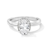 Thumbnail Image 1 of 1-3/4 CT. T.W. Oval Certified Lab-Created Diamond Frame Engagement Ring in 14K White Gold (F/VS2)