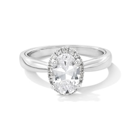 1-3/4 CT. T.W. Oval Certified Lab-Created Diamond Frame Engagement Ring in 14K White Gold (F/VS2)