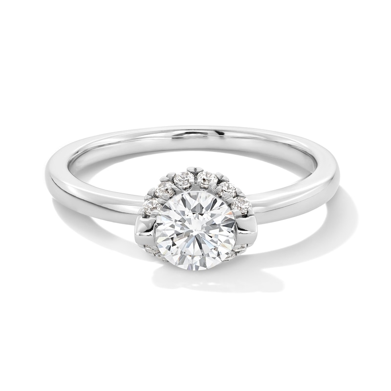 Main Image 1 of 7/8 CT. T.W. Certified Lab-Created Diamond Frame Engagement Ring in 14K White Gold (F/VS2)