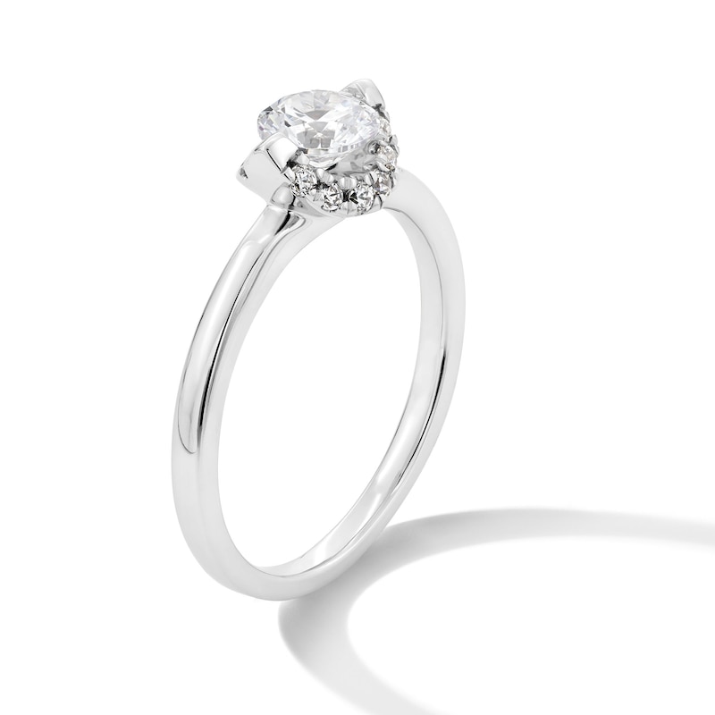 Main Image 3 of 7/8 CT. T.W. Certified Lab-Created Diamond Frame Engagement Ring in 14K White Gold (F/VS2)