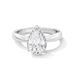 1-3/4 CT. T.W. Pear-Shaped Certified Lab-Created Diamond Frame Engagement Ring in 14K White Gold (F/VS2)