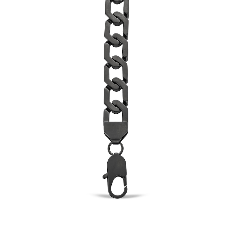 Main Image 3 of 12.0mm Hexagon Link Bracelet in Solid Stainless Steel with Matte Black Ion Plate - 9.0&quot;