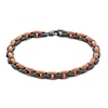 Thumbnail Image 0 of 6.4mm H-Link Bracelet in Solid Stainless Steel with Black and Brown Ion Plate - 9.0"