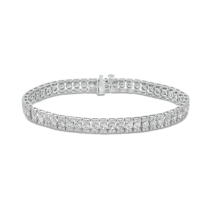 Main Image 1 of 8 CT. T.W. Certified Lab-Created Diamond Triple Row Bracelet in 10K White Gold (I/SI2)