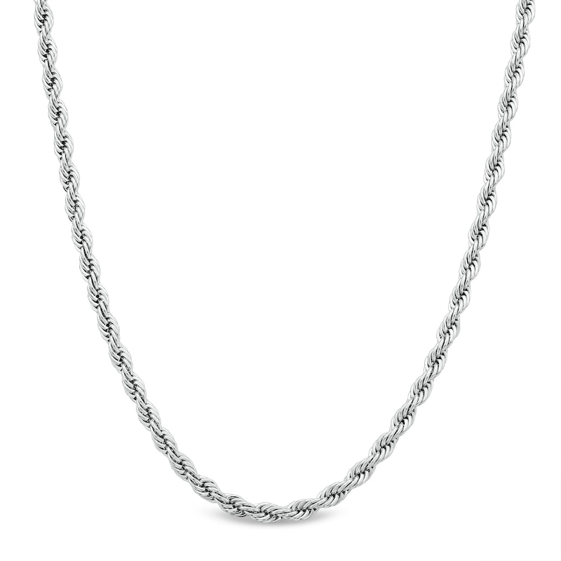 Main Image 1 of 5.0mm Rope Chain Necklace in Solid Stainless Steel - 24&quot;