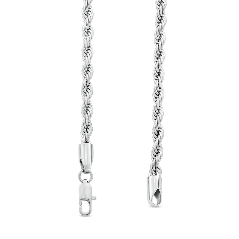 Main Image 3 of 5.0mm Rope Chain Necklace in Solid Stainless Steel - 24&quot;