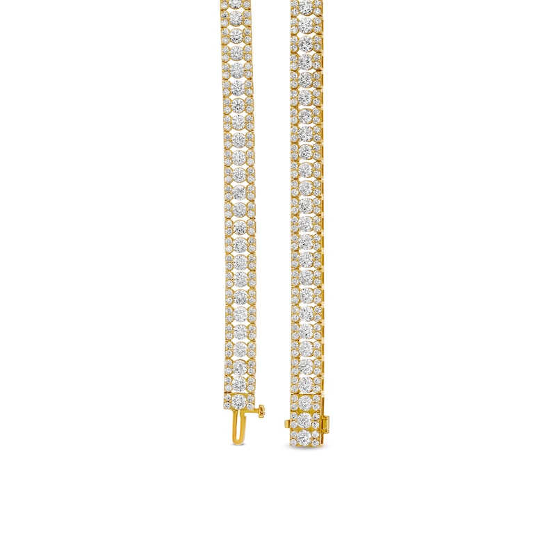 Main Image 2 of 8 CT. T.W. Certified Lab-Created Diamond Triple-Row Bracelet in 10K Gold (I/SI2)