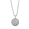 Thumbnail Image 1 of 1/4 CT. T.W. Black Diamond Frame Saint Christopher Protect Us Medal Pendant in Stainless Steel - 24&quot;