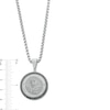 Thumbnail Image 3 of 1/4 CT. T.W. Black Diamond Frame Saint Christopher Protect Us Medal Pendant in Stainless Steel - 24&quot;