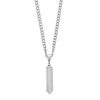 Thumbnail Image 1 of 1/8 CT. T.W. Diamond Stick Drop Pendant in Stainless Steel - 24&quot;