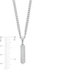 Thumbnail Image 3 of 1/8 CT. T.W. Diamond Stick Drop Pendant in Stainless Steel - 24&quot;