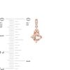 Thumbnail Image 2 of 5.0mm Tilted Cushion-Cut Morganite and 1/15 CT. T.W. Diamond Tri-Top Drop Earrings in 10K Rose Gold