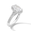 Thumbnail Image 3 of 3-1/2 CT. T.W. Oval Certified Lab-Created Diamond Frame Double Row Engagement Ring in 14K White Gold (F/SI2)