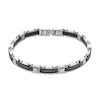 Thumbnail Image 0 of 1/2 CT. T.W. Black Diamond Riveted Link Bracelet in Stainless Steel and Black Ion Plate - 8.5"