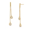 Thumbnail Image 1 of 1/20 CT. T.W. Diamond Miracle Double Chain Drop Earrings in Sterling Silver with 10K Gold Plate