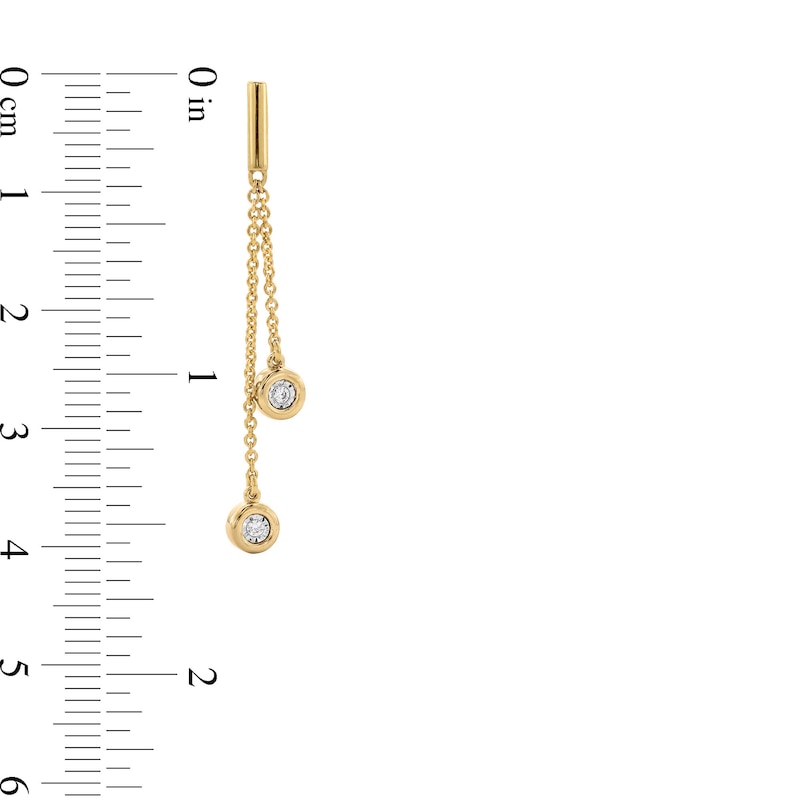 Main Image 3 of 1/20 CT. T.W. Diamond Miracle Double Chain Drop Earrings in Sterling Silver with 10K Gold Plate