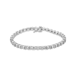 1 CT. T.W. Diamond Miracle Double Bar Tennis Bracelet in Sterling Silver