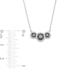 Thumbnail Image 2 of 1/2 CT. T.W. Black and White Diamond Frame Three Stone Necklace in Sterling Silver