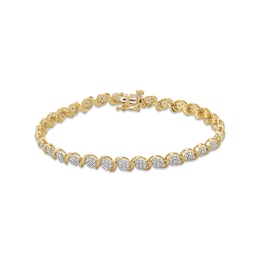 1-1/2 CT. T.W. Multi-Diamond &quot;S&quot; Link Tennis Bracelet in 10K Gold