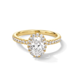 1-1/3 CT. T.W. Oval Certified Lab-Created Diamond Frame Engagement Ring in 10K Gold (F/SI2)