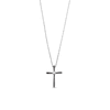 Thumbnail Image 0 of 1/5 CT. T.W. Black and White Diamond Flared Cross Pendant in Sterling Silver