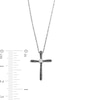 Thumbnail Image 3 of 1/5 CT. T.W. Black and White Diamond Flared Cross Pendant in Sterling Silver