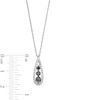 Thumbnail Image 2 of 1/2 CT. T.W. Black and White Diamond Graduated Three Stone Teardrop Pendant in Sterling Silver