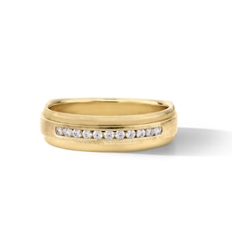 1/5 CT. T.W. Diamond Channel-Set Anniversary Band in 10K Gold