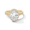 Thumbnail Image 1 of 3-1/2 CT. T.W. Oval Certified Lab-Created Diamond Frame Double Row Engagement Ring in 14K Gold (F/SI2)